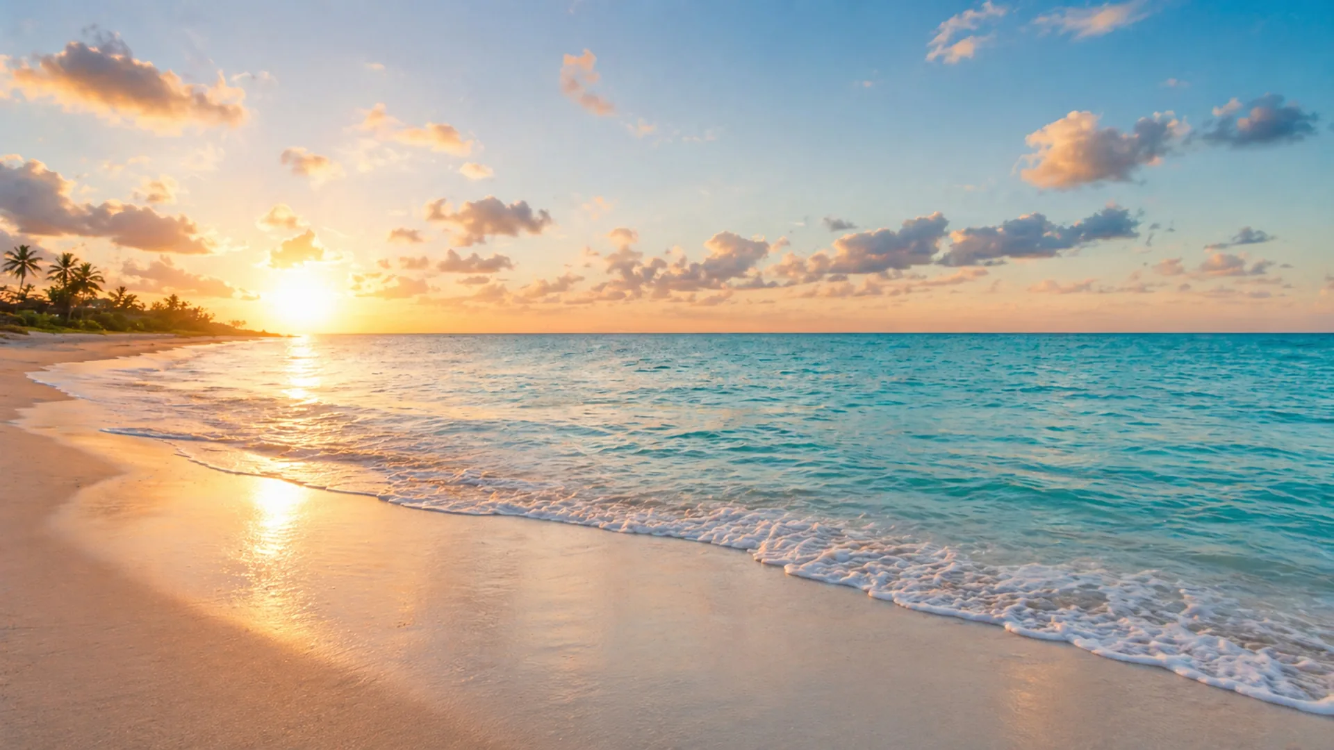 Ocean sunset from a luxury sailing
